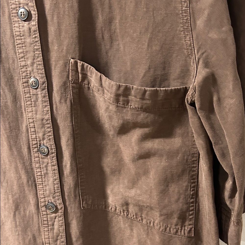 Zara Women's Dark Brown Button-Down Shirt - Picture 4 of 6